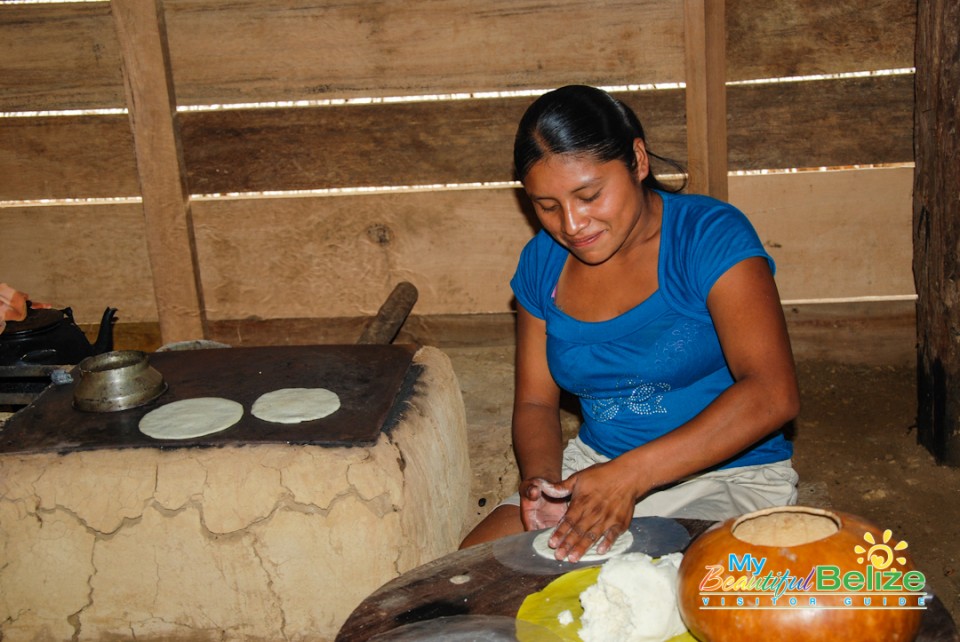 Fresh handmade corn tortillas cooking on the comal for dinner.